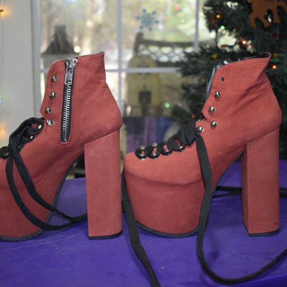 Unif Hellbounds Red Velvet size 5.5 - Picture 8 of 10